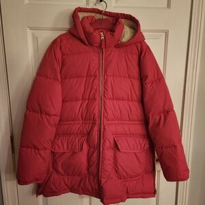 J Crew Factory hooded Vail Puffer coat in Hot Pink XXL